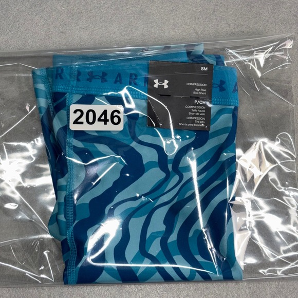 Under Armour Compression Bike Shorts Womens Small Blue HeatGear High Rise - Picture 11 of 11